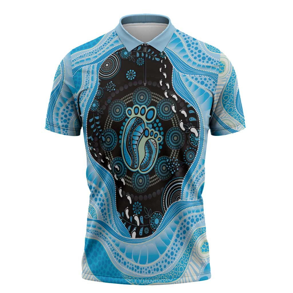Australia Mother's Day Zipper Polo Shirt Best Mum Ever Blue Version