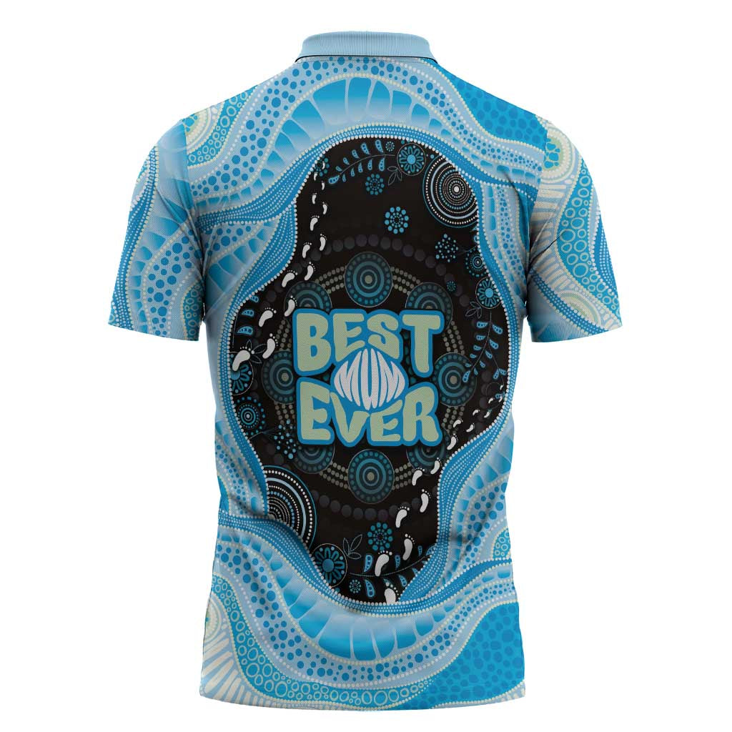 Australia Mother's Day Zipper Polo Shirt Best Mum Ever Blue Version