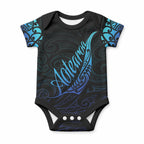 Aotearoa New Zealand Baby Onesie Koru Fern Blue Gradient