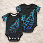 Aotearoa New Zealand Baby Onesie Koru Fern Blue Gradient