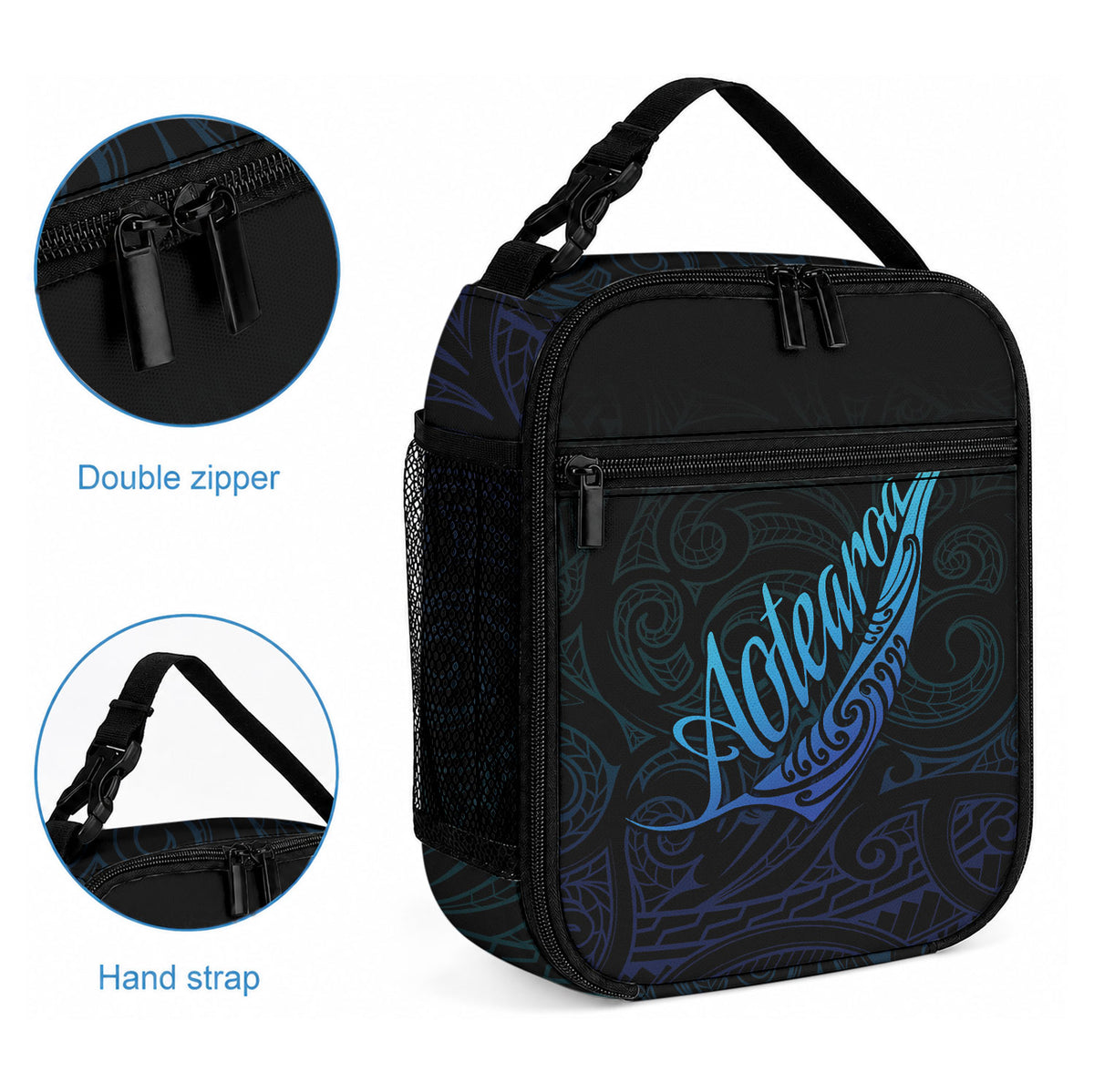 Aotearoa New Zealand Lunch Bag Koru Fern Blue Gradient