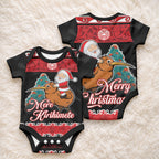 New Zealand Christmas Baby Onesie Funny Santa Riding Kiwi Meri Kirihimete