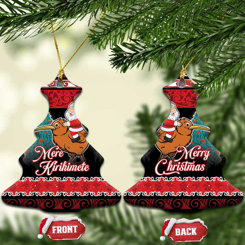 New Zealand Christmas Ceramic Ornament Funny Santa Riding Kiwi Meri Kirihimete