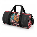 New Zealand Christmas Duffle Bag Funny Santa Riding Kiwi Meri Kirihimete