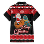 New Zealand Christmas Family Matching Summer Maxi Dress and Hawaiian Shirt Funny Santa Riding Kiwi Meri Kirihimete