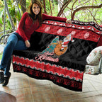 New Zealand Christmas Quilt Funny Santa Riding Kiwi Meri Kirihimete