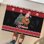 New Zealand Christmas Rubber Doormat Funny Santa Riding Kiwi Meri Kirihimete