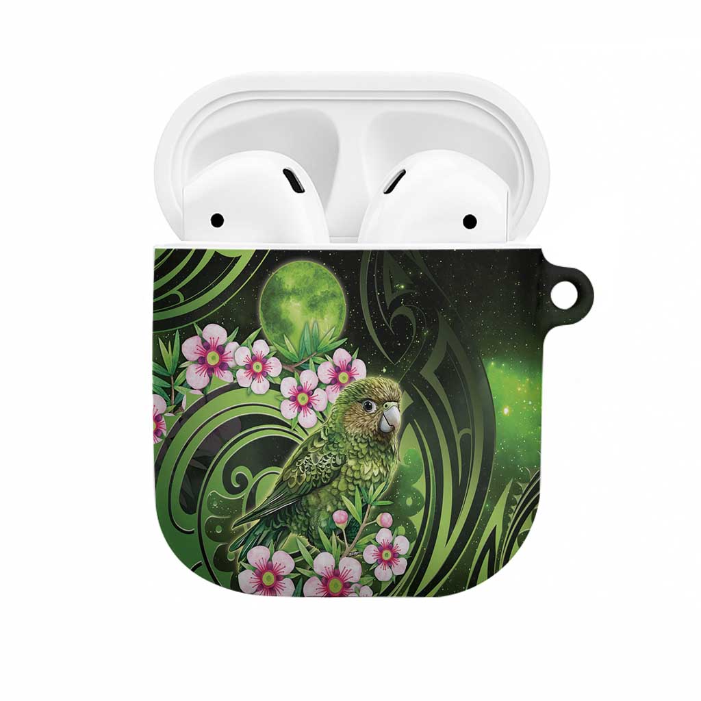 New Zealand Aotearoa Kakapo AirPods Case Maori Pattern With Manuka Galaxy Style - Aussie Hoodie