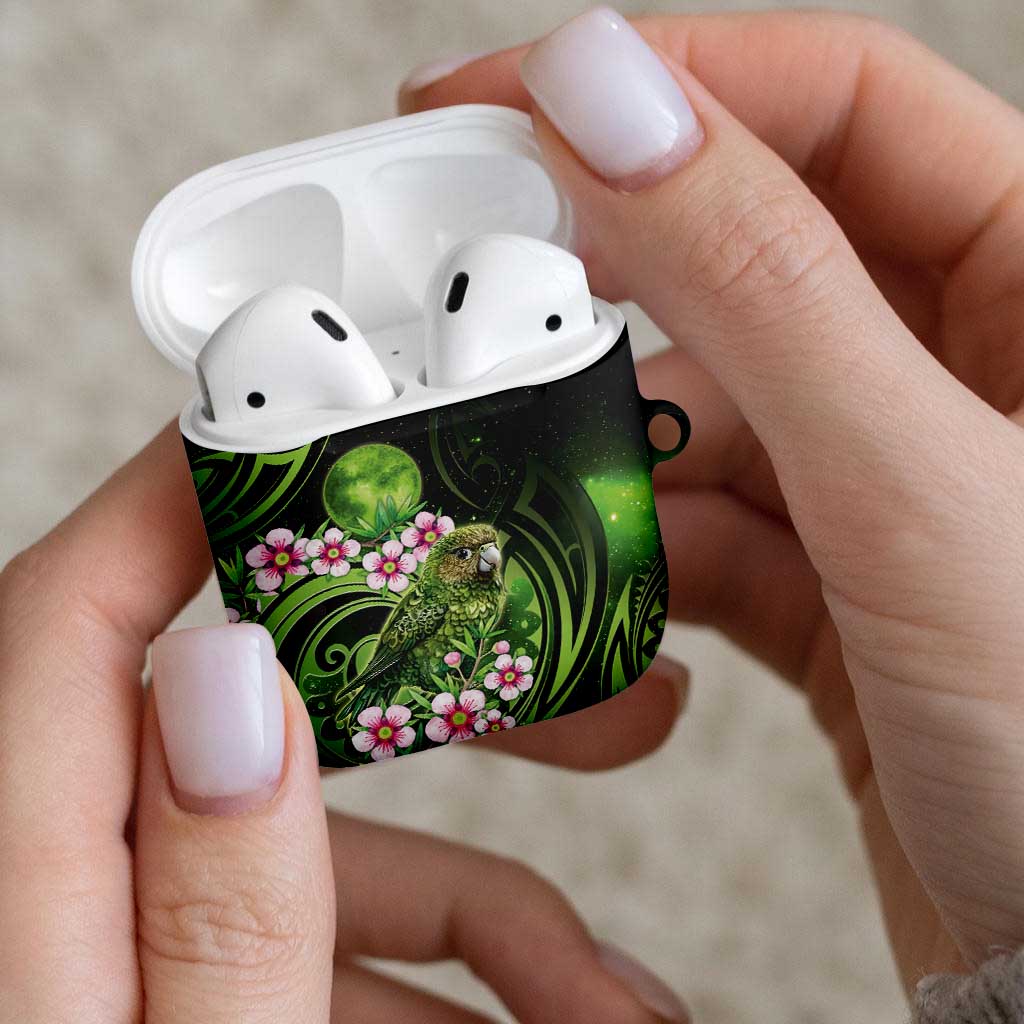 New Zealand Aotearoa Kakapo AirPods Case Maori Pattern With Manuka Galaxy Style - Aussie Hoodie