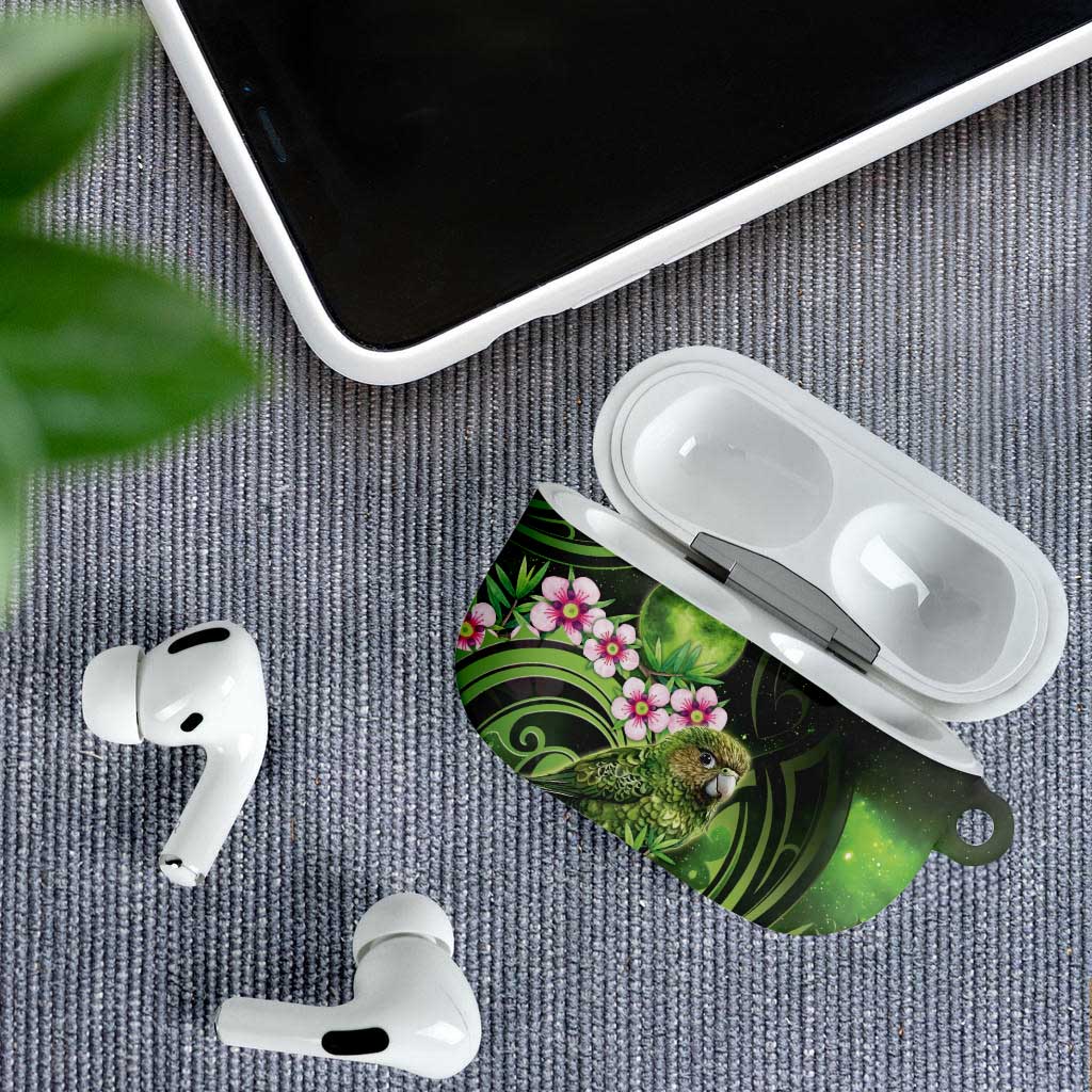 New Zealand Aotearoa Kakapo AirPods Case Maori Pattern With Manuka Galaxy Style - Aussie Hoodie