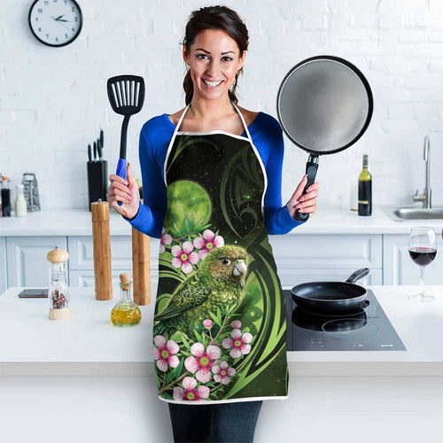 New Zealand Aotearoa Kakapo Apron Maori Pattern With Manuka Galaxy Style - Aussie Hoodie
