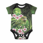 New Zealand Aotearoa Kakapo Baby Onesie Maori Pattern With Manuka Galaxy Style