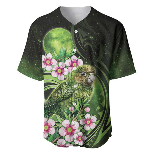 New Zealand Aotearoa Kakapo Baseball Jersey Maori Pattern With Manuka Galaxy Style - Aussie Hoodie