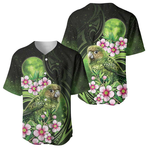 New Zealand Aotearoa Kakapo Baseball Jersey Maori Pattern With Manuka Galaxy Style - Aussie Hoodie