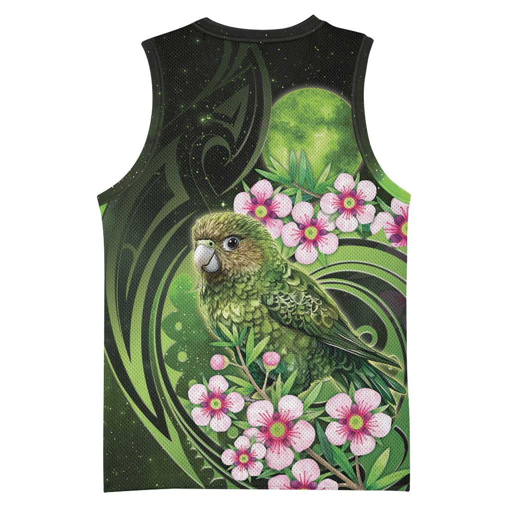 New Zealand Aotearoa Kakapo Basketball Jersey Maori Pattern With Manuka Galaxy Style - Aussie Hoodie