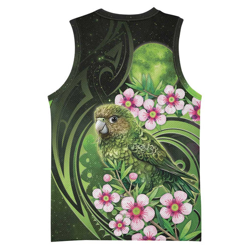 New Zealand Aotearoa Kakapo Basketball Jersey Maori Pattern With Manuka Galaxy Style - Aussie Hoodie