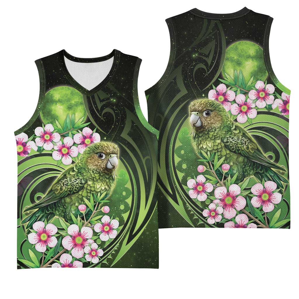 New Zealand Aotearoa Kakapo Basketball Jersey Maori Pattern With Manuka Galaxy Style - Aussie Hoodie