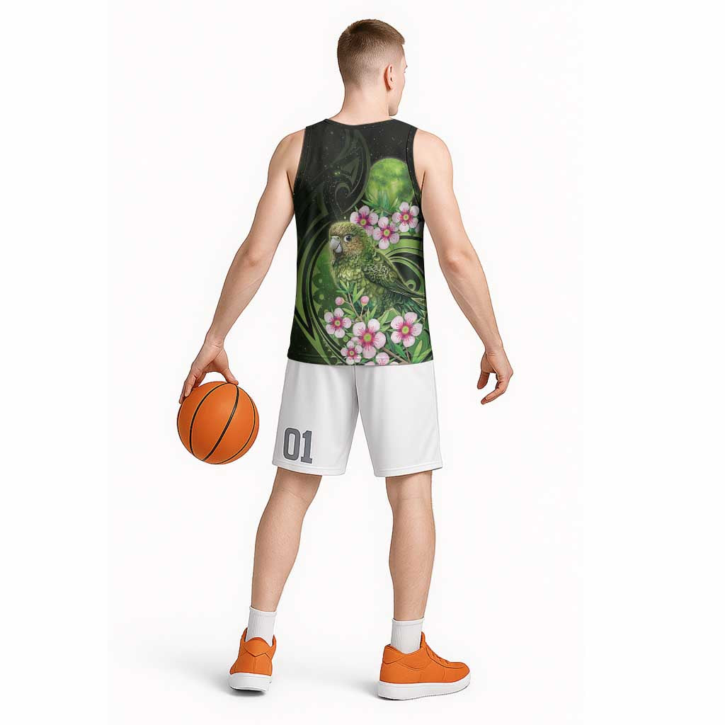 New Zealand Aotearoa Kakapo Basketball Jersey Maori Pattern With Manuka Galaxy Style - Aussie Hoodie
