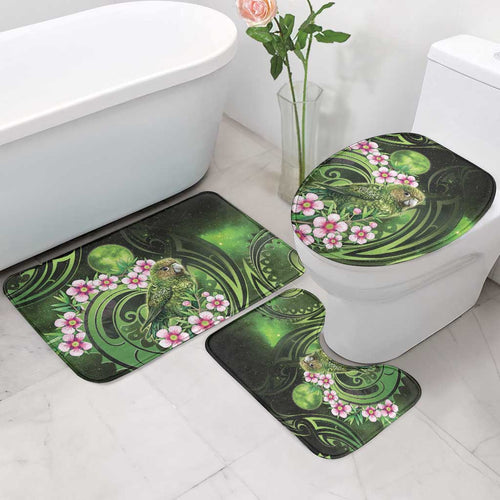 New Zealand Aotearoa Kakapo Bathroom Set Maori Pattern With Manuka Galaxy Style - Aussie Hoodie