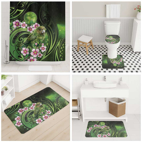 New Zealand Aotearoa Kakapo Bathroom Set Maori Pattern With Manuka Galaxy Style - Aussie Hoodie