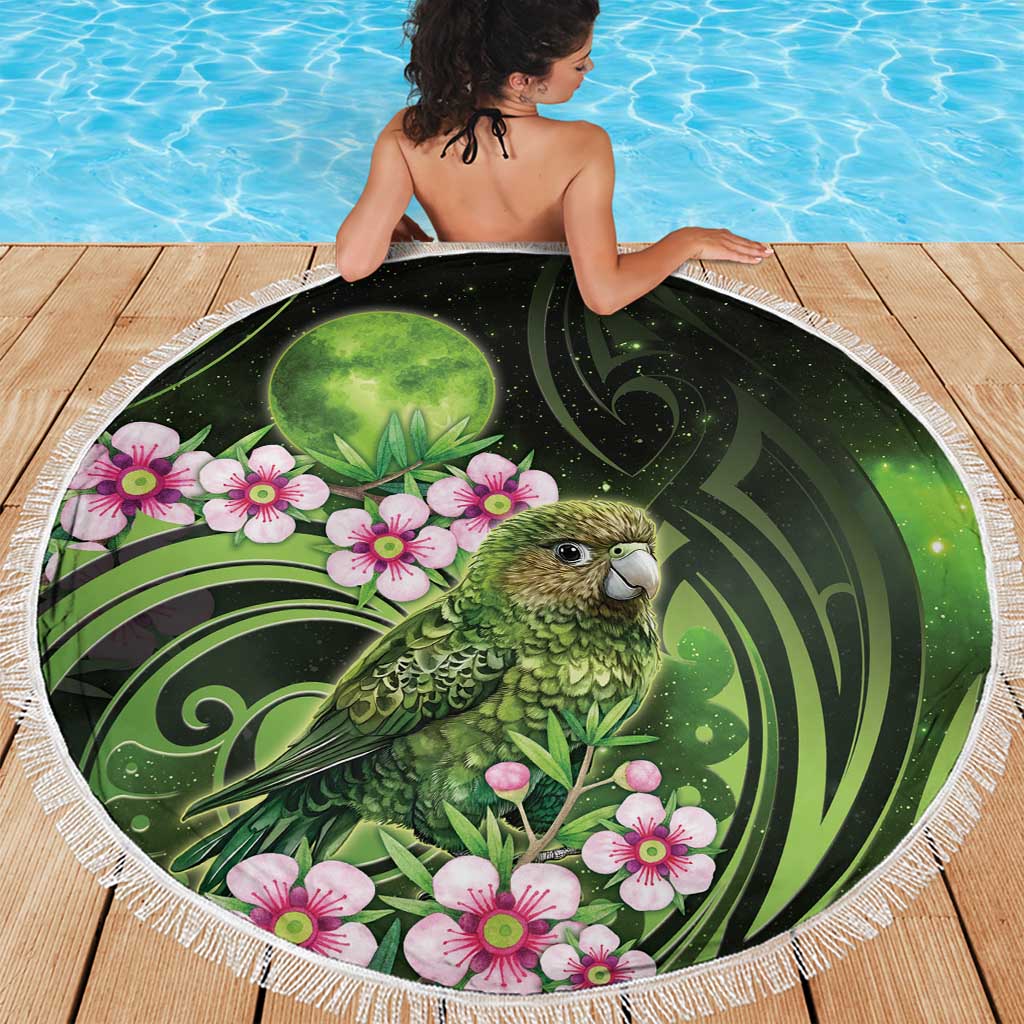 New Zealand Aotearoa Kakapo Beach Blanket Maori Pattern With Manuka Galaxy Style - Aussie Hoodie