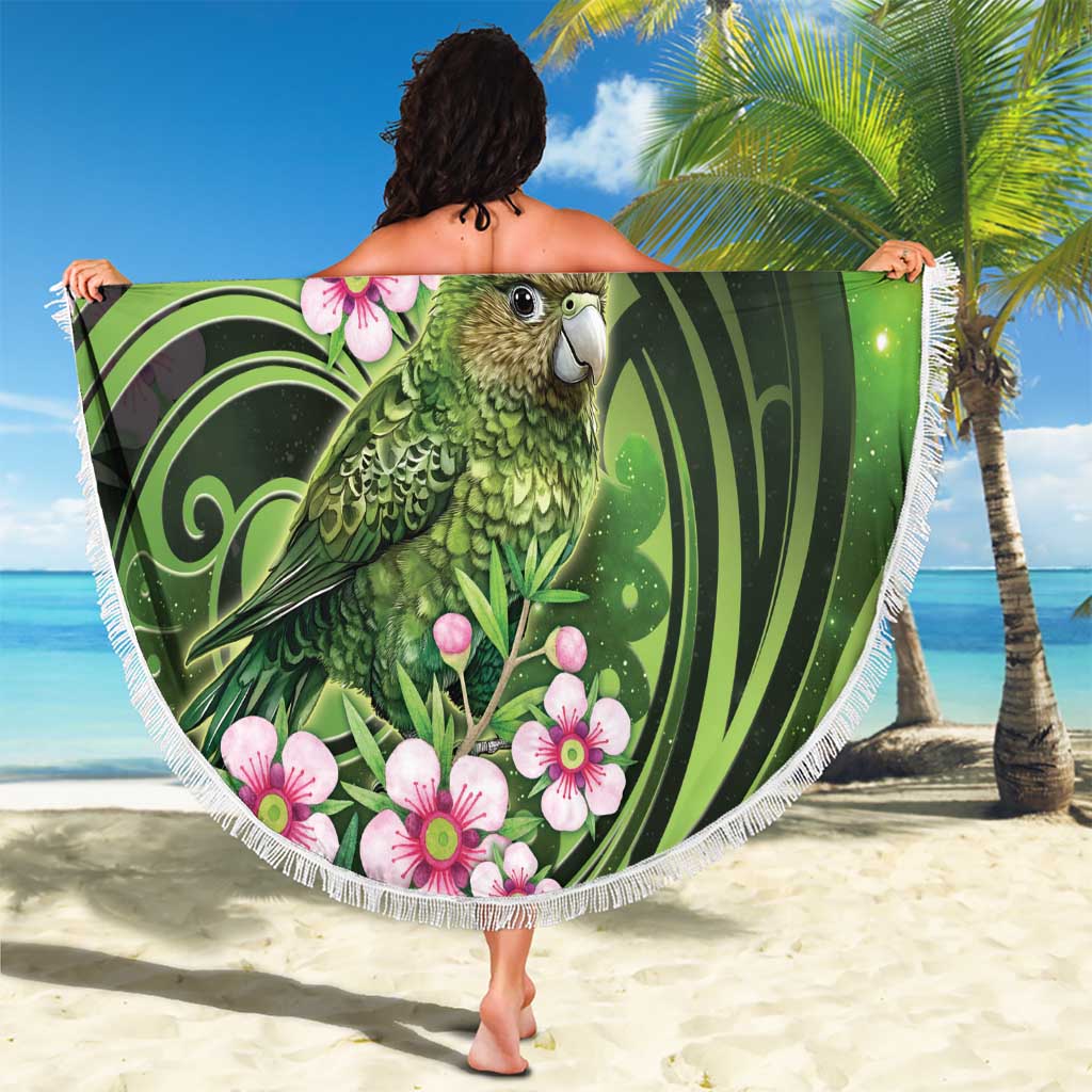 New Zealand Aotearoa Kakapo Beach Blanket Maori Pattern With Manuka Galaxy Style - Aussie Hoodie