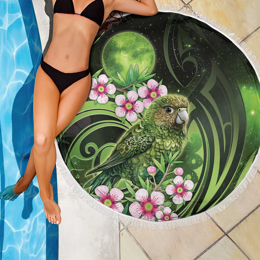 New Zealand Aotearoa Kakapo Beach Blanket Maori Pattern With Manuka Galaxy Style - Aussie Hoodie