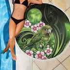 New Zealand Aotearoa Kakapo Beach Blanket Maori Pattern With Manuka Galaxy Style - Aussie Hoodie