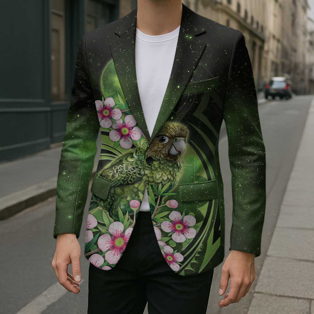New Zealand Aotearoa Kakapo Blazer Maori Pattern With Manuka Galaxy Style - Aussie Hoodie
