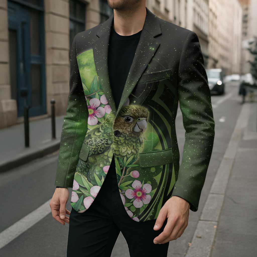 New Zealand Aotearoa Kakapo Blazer Maori Pattern With Manuka Galaxy Style - Aussie Hoodie