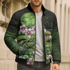 New Zealand Aotearoa Kakapo Bomber Puffer Jacket Maori Pattern With Manuka Galaxy Style - Aussie Hoodie