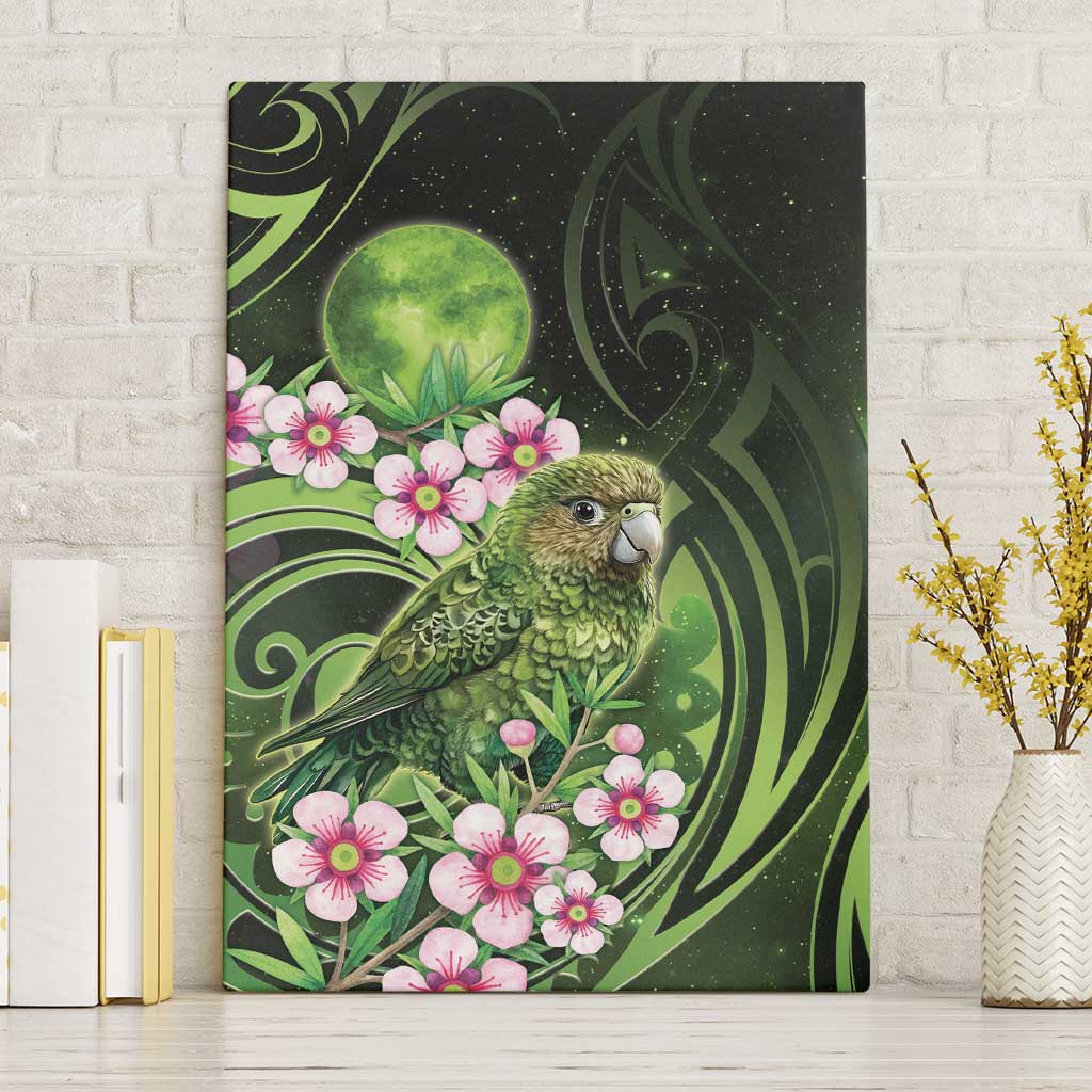 New Zealand Aotearoa Kakapo Canvas Wall Art Maori Pattern With Manuka Galaxy Style - Aussie Hoodie
