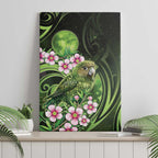 New Zealand Aotearoa Kakapo Canvas Wall Art Maori Pattern With Manuka Galaxy Style - Aussie Hoodie