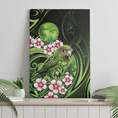 New Zealand Aotearoa Kakapo Canvas Wall Art Maori Pattern With Manuka Galaxy Style - Aussie Hoodie