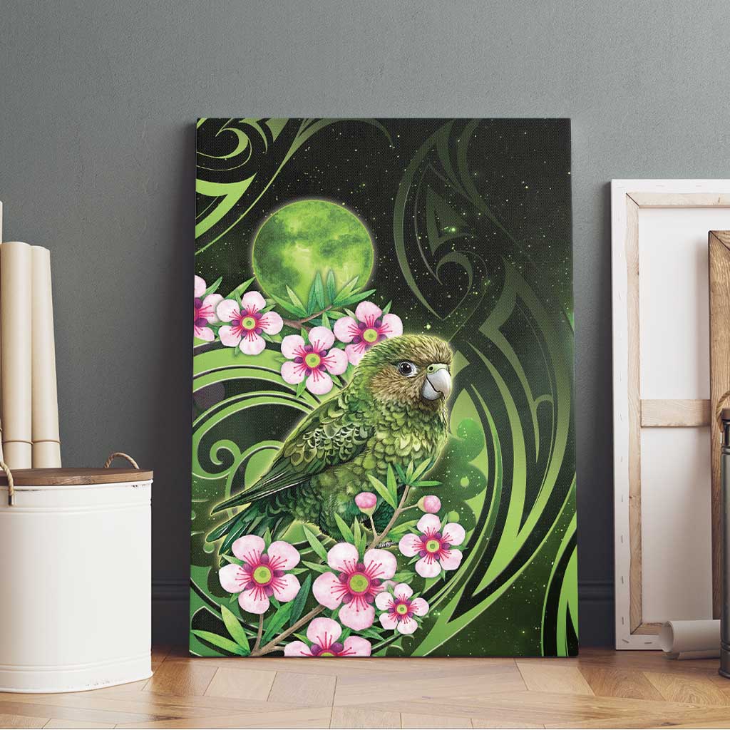 New Zealand Aotearoa Kakapo Canvas Wall Art Maori Pattern With Manuka Galaxy Style - Aussie Hoodie
