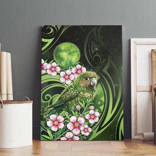 New Zealand Aotearoa Kakapo Canvas Wall Art Maori Pattern With Manuka Galaxy Style - Aussie Hoodie