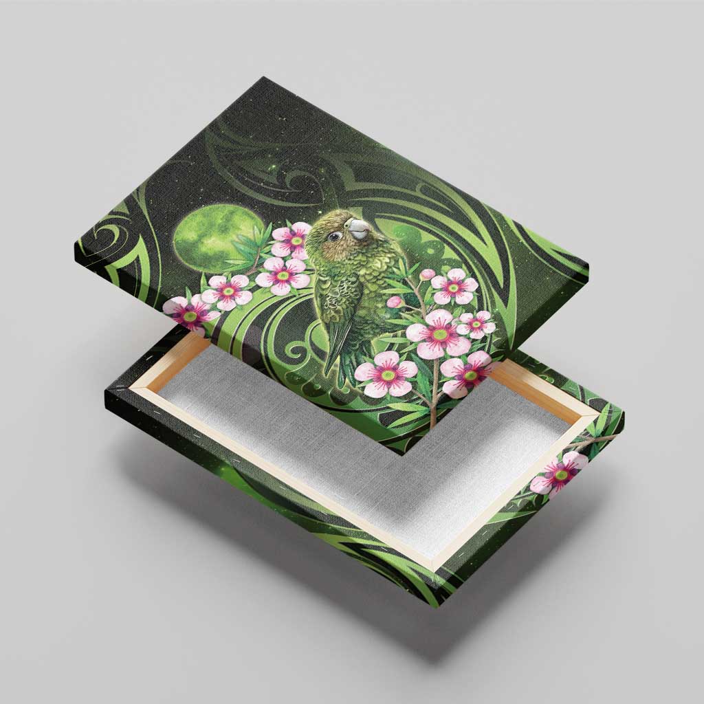 New Zealand Aotearoa Kakapo Canvas Wall Art Maori Pattern With Manuka Galaxy Style - Aussie Hoodie