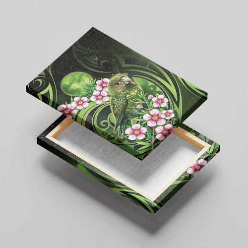 New Zealand Aotearoa Kakapo Canvas Wall Art Maori Pattern With Manuka Galaxy Style - Aussie Hoodie