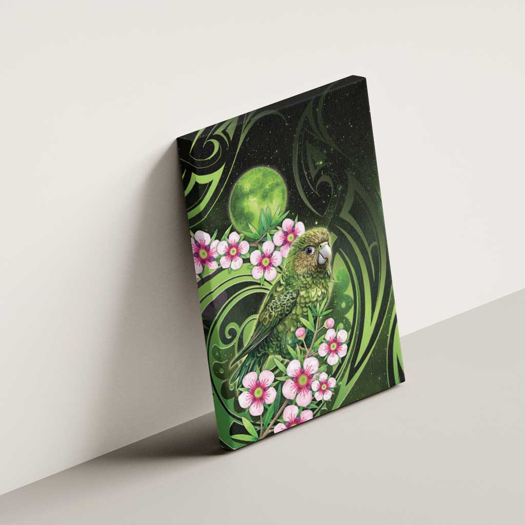 New Zealand Aotearoa Kakapo Canvas Wall Art Maori Pattern With Manuka Galaxy Style - Aussie Hoodie