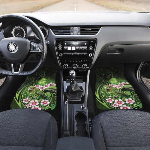 New Zealand Aotearoa Kakapo Car Mats Maori Pattern With Manuka Galaxy Style - Aussie Hoodie