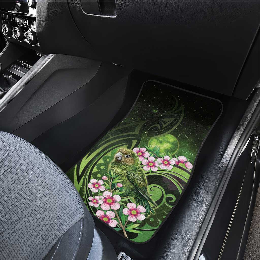 New Zealand Aotearoa Kakapo Car Mats Maori Pattern With Manuka Galaxy Style - Aussie Hoodie