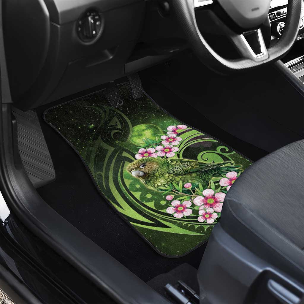 New Zealand Aotearoa Kakapo Car Mats Maori Pattern With Manuka Galaxy Style - Aussie Hoodie