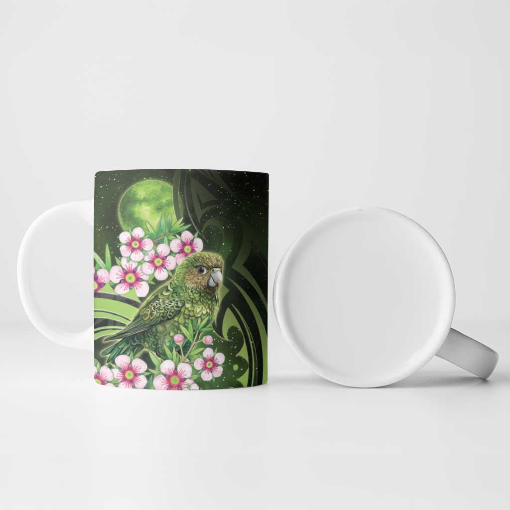 New Zealand Aotearoa Kakapo Ceramic Mug Maori Pattern With Manuka Galaxy Style - Aussie Hoodie