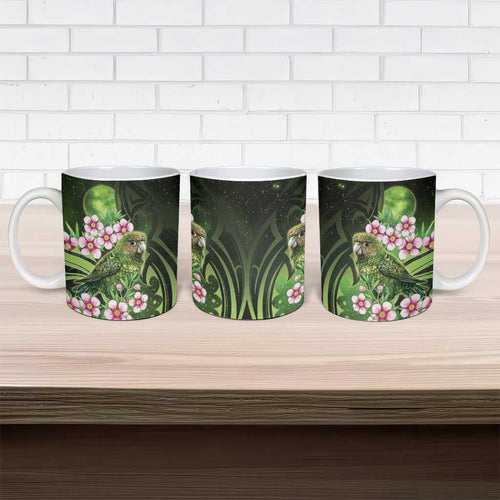 New Zealand Aotearoa Kakapo Ceramic Mug Maori Pattern With Manuka Galaxy Style - Aussie Hoodie