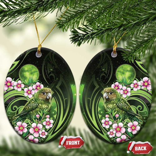 New Zealand Aotearoa Kakapo Ceramic Ornament Maori Pattern With Manuka Galaxy Style - Aussie Hoodie