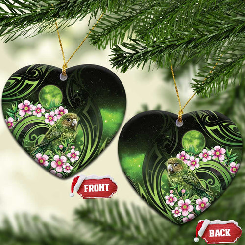 New Zealand Aotearoa Kakapo Ceramic Ornament Maori Pattern With Manuka Galaxy Style - Aussie Hoodie