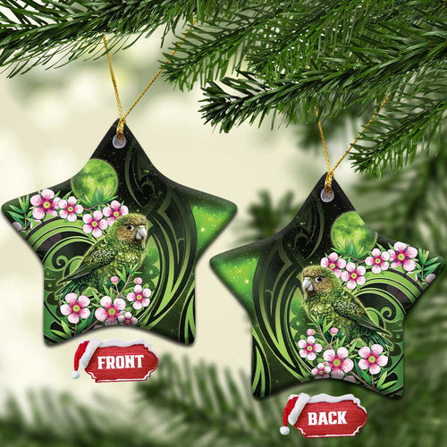 New Zealand Aotearoa Kakapo Ceramic Ornament Maori Pattern With Manuka Galaxy Style - Aussie Hoodie