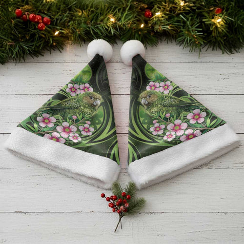 New Zealand Aotearoa Kakapo Christmas Santa Hat Maori Pattern With Manuka Galaxy Style - Aussie Hoodie