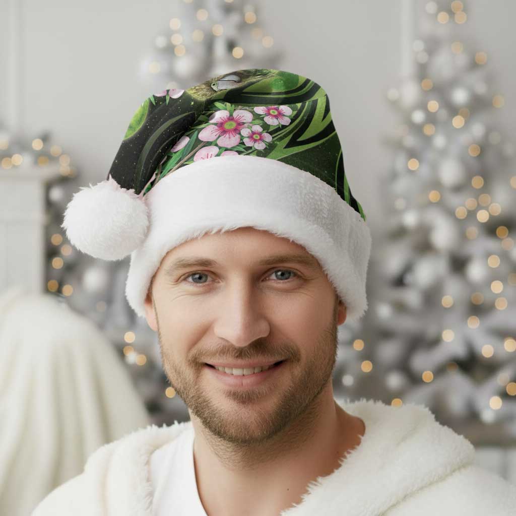New Zealand Aotearoa Kakapo Christmas Santa Hat Maori Pattern With Manuka Galaxy Style - Aussie Hoodie
