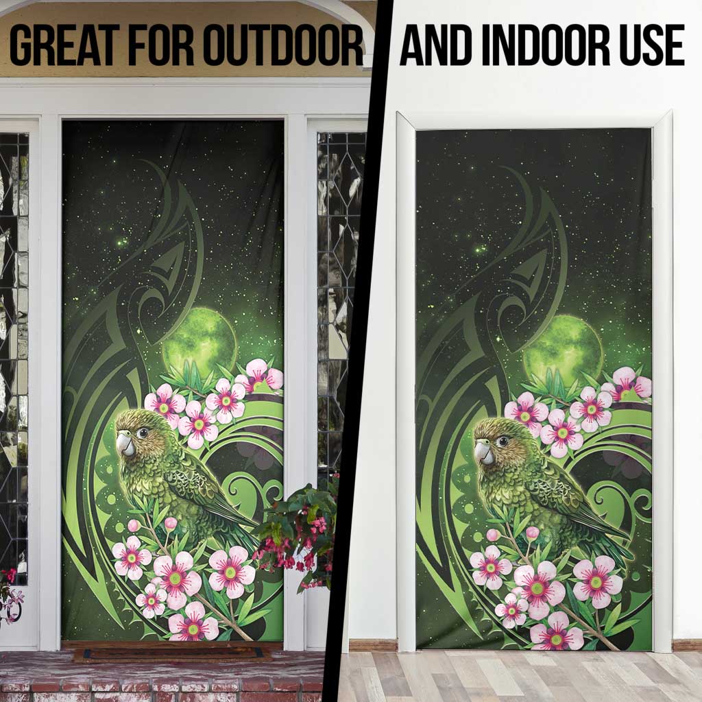 New Zealand Aotearoa Kakapo Door Cover Maori Pattern With Manuka Galaxy Style - Aussie Hoodie